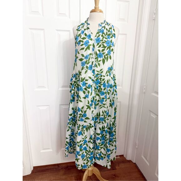 Olivia James The Label Ro Long Dress Multicolor Floral Bloom Tiered Dress L - Picture 1 of 5